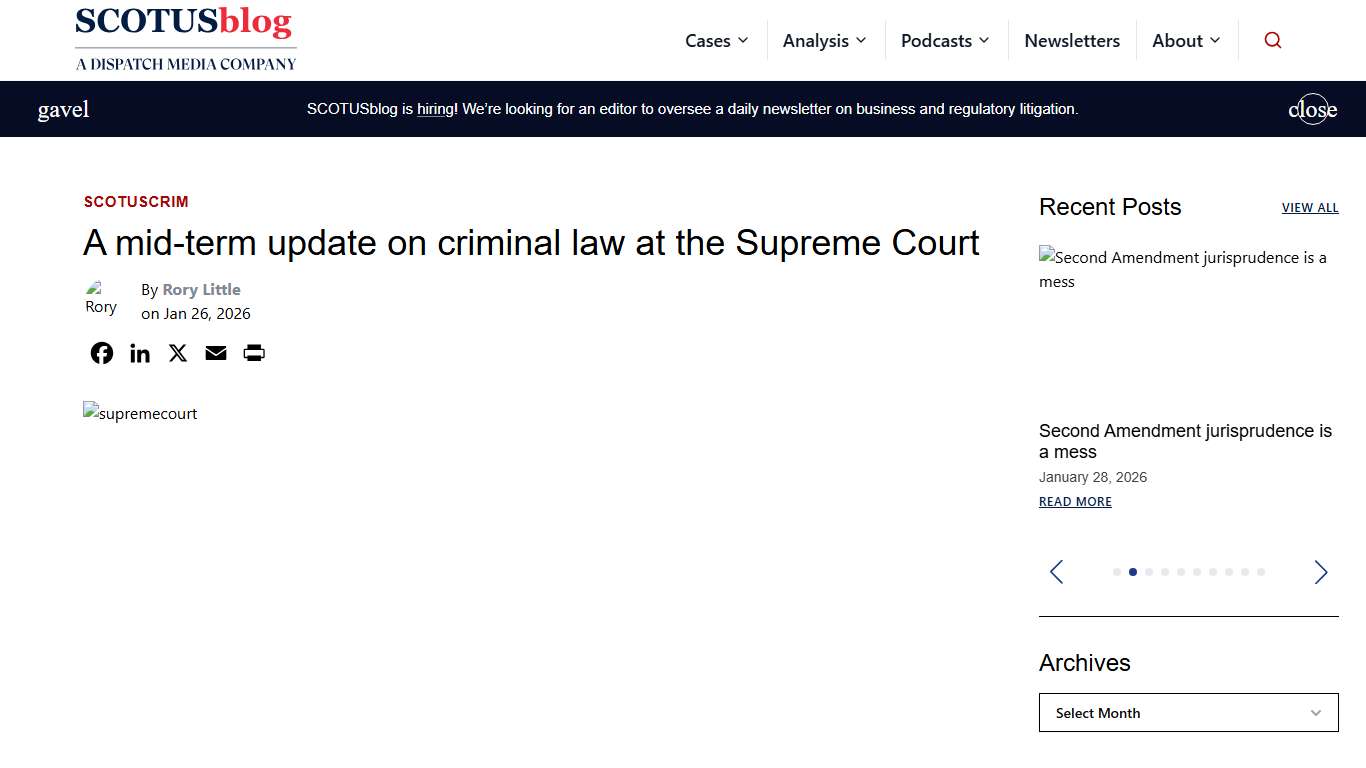 A mid-term update on criminal law at the Supreme Court - SCOTUSblog
